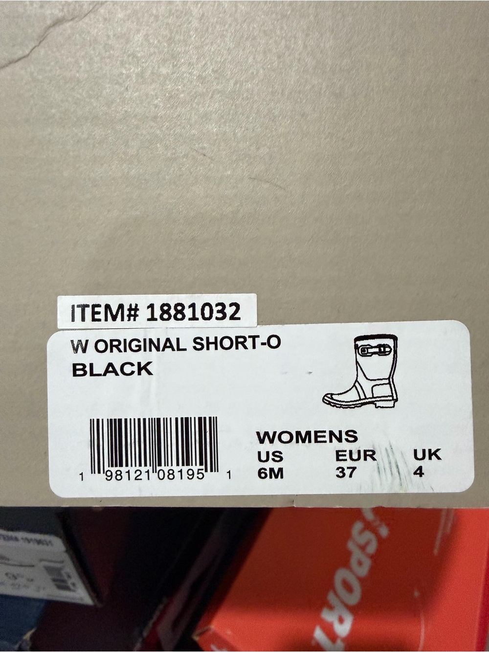 Hunter Original Short Rain Boots Black Women's Size 6 | NWT Waterproof - Picture 3 of 5